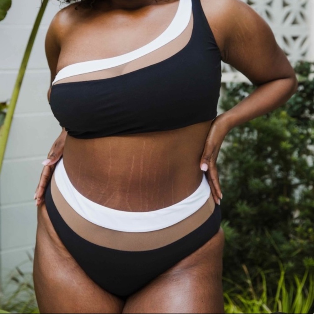 Black & white two piece swimsuit